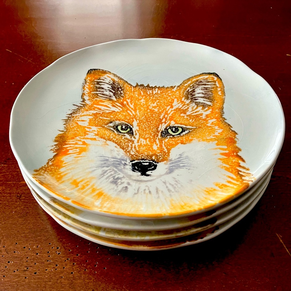 Vietri Into the Woods Set of 4 9" Salad Plates